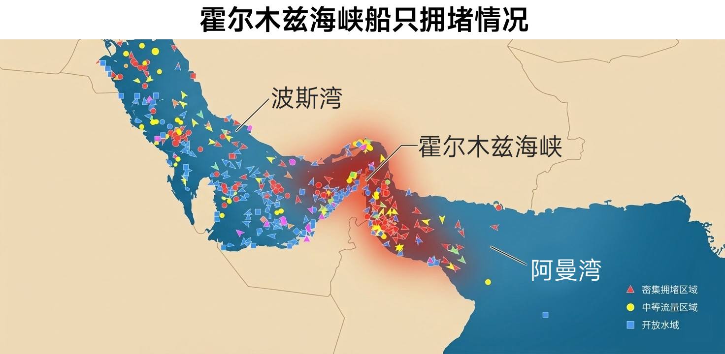 霍尔木兹海峡船只拥堵情况